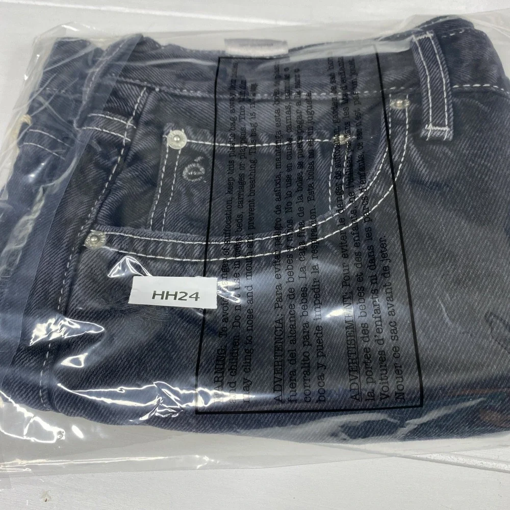 Etica Women Sz 28 Haven Relaxed Button Fly Shorts Cut-off Distressed Black Pearl